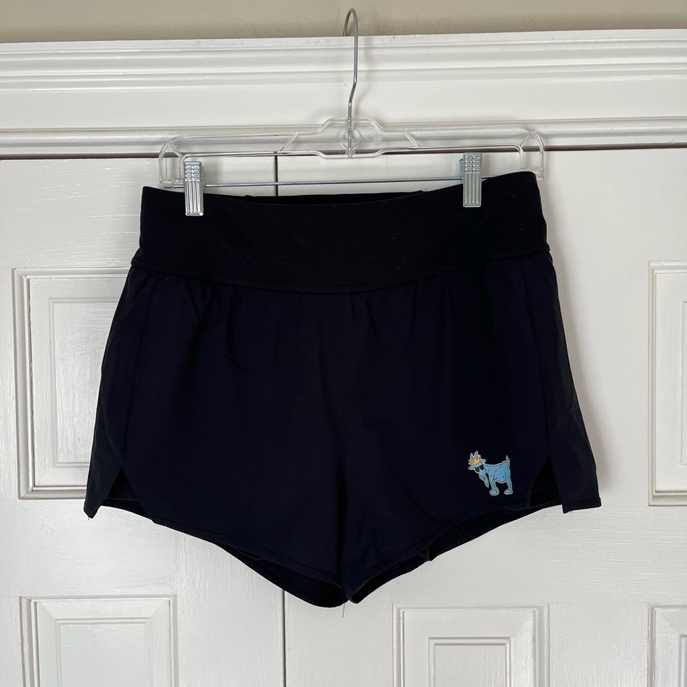 Black Women's Athletic Shorts with Embroidered Alpaca